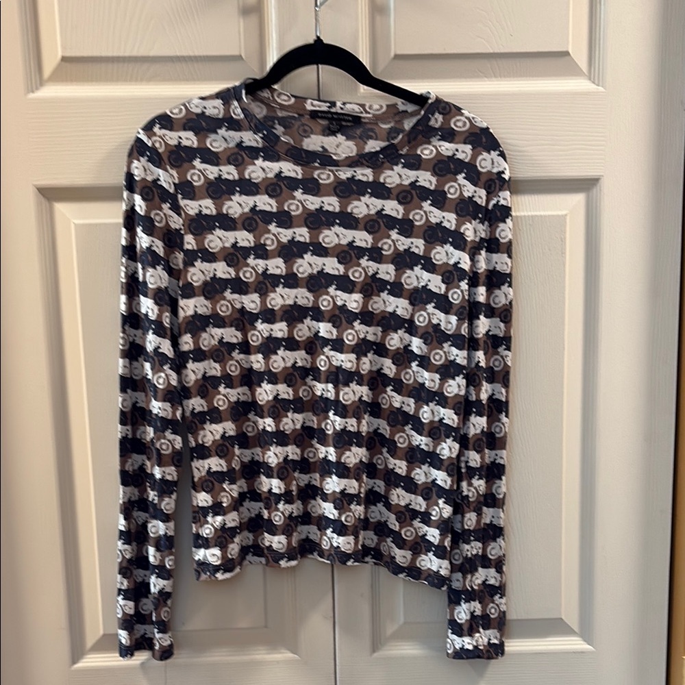 David Meister Motorcycle print long sleeve t-shirt